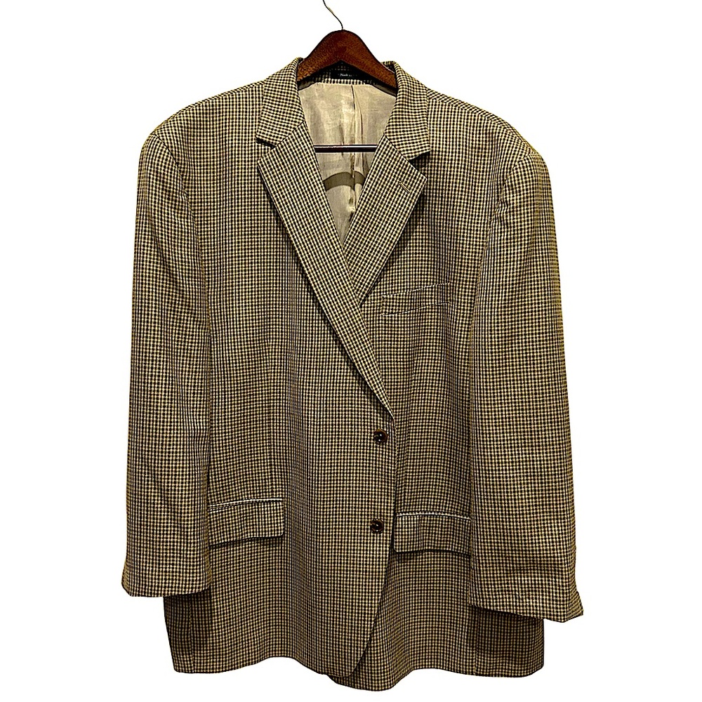Michael Kors Vintage tan plaid sport jacket 52R